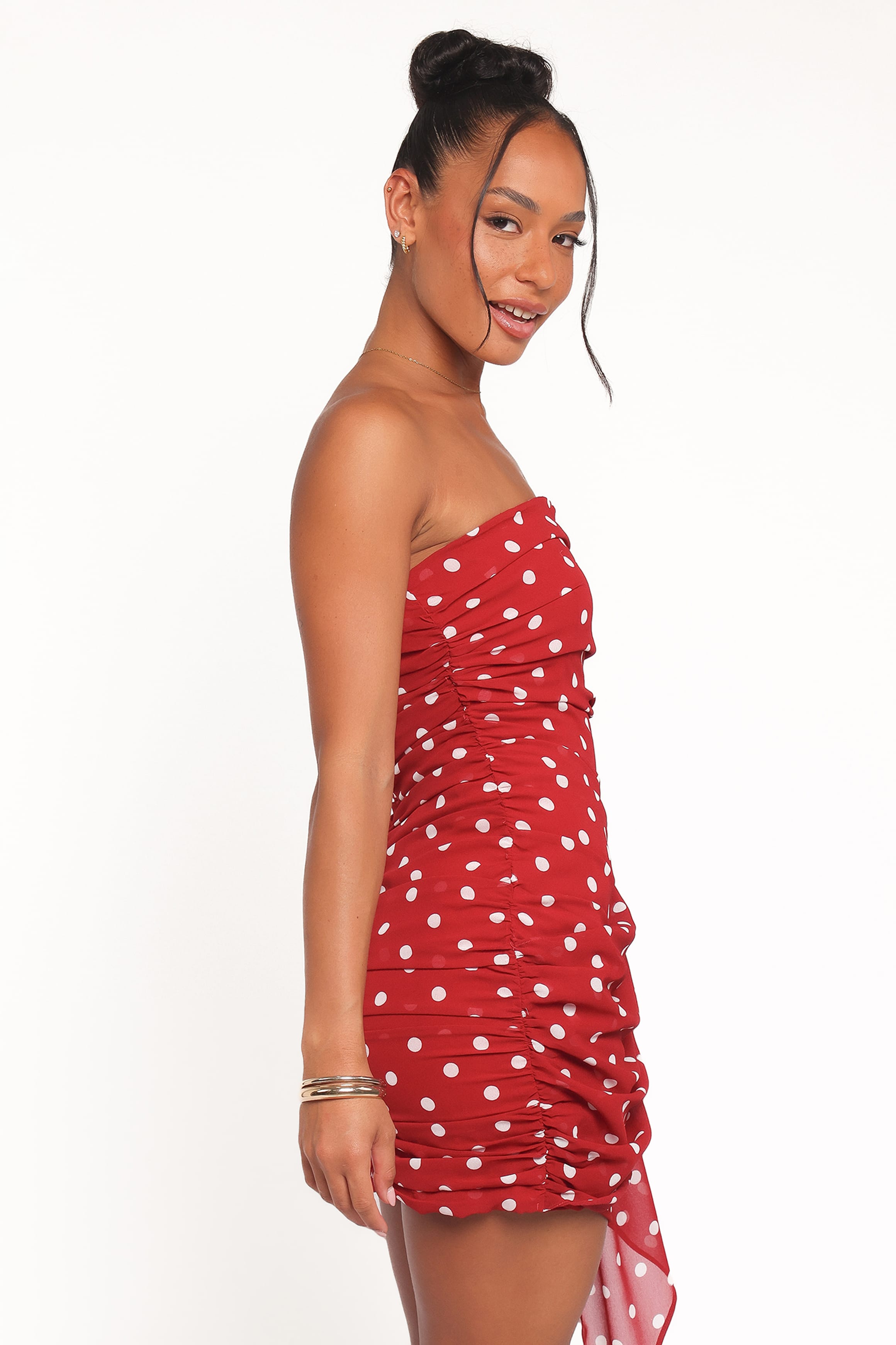 DRESSES Kristen Strapless Mini Dress - Red Polka Dot