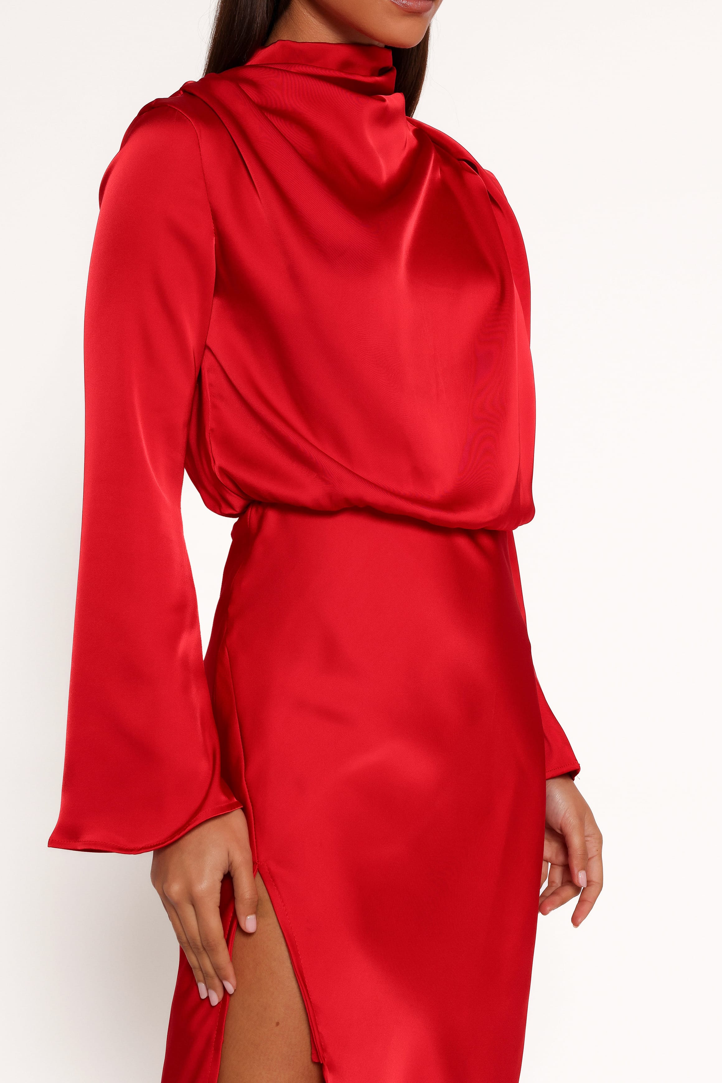 DRESSES Kristyn Long Sleeve Midi Dress - Red