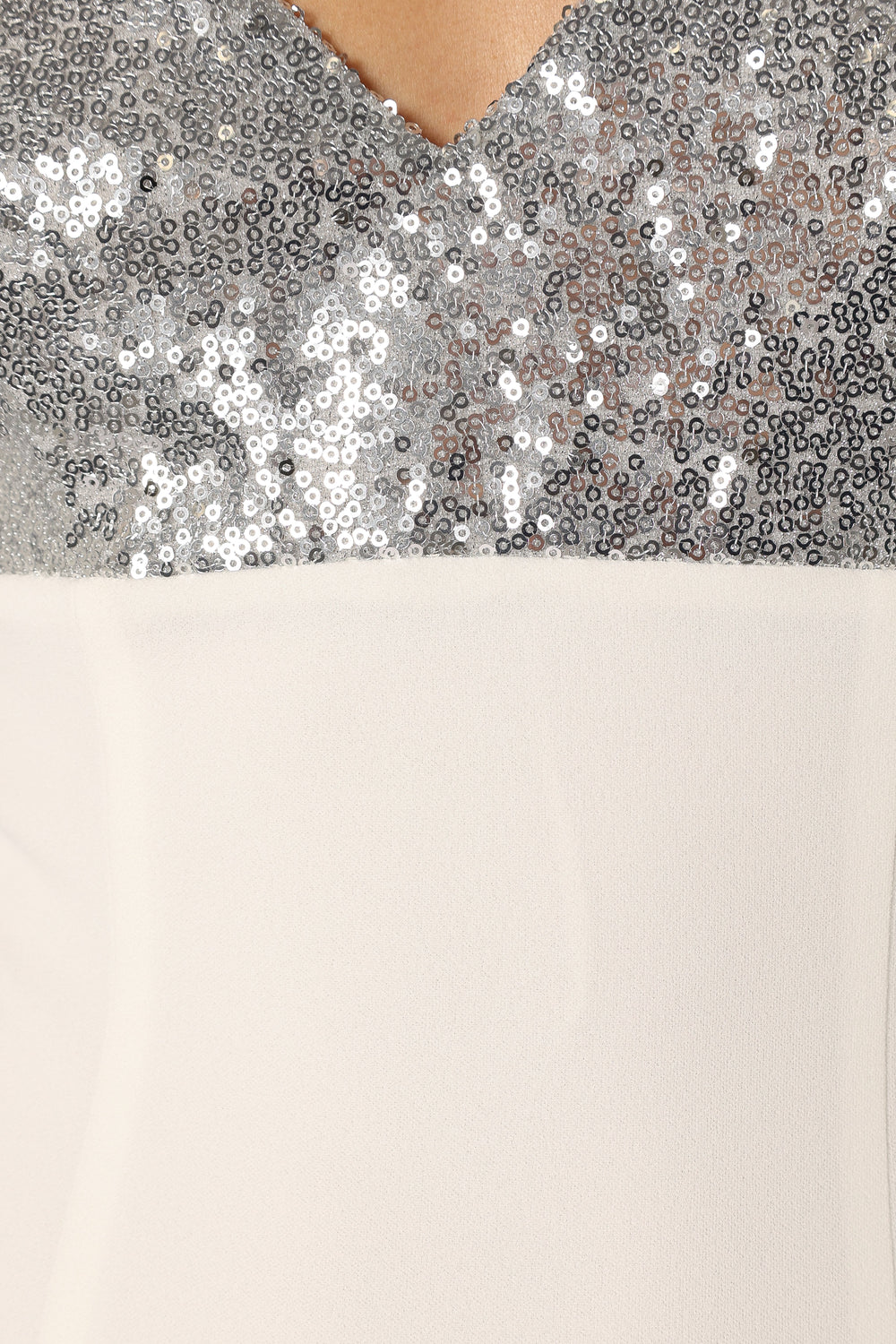Shop Formal Dress - Kylie Slip Dress - White Silver sixth image