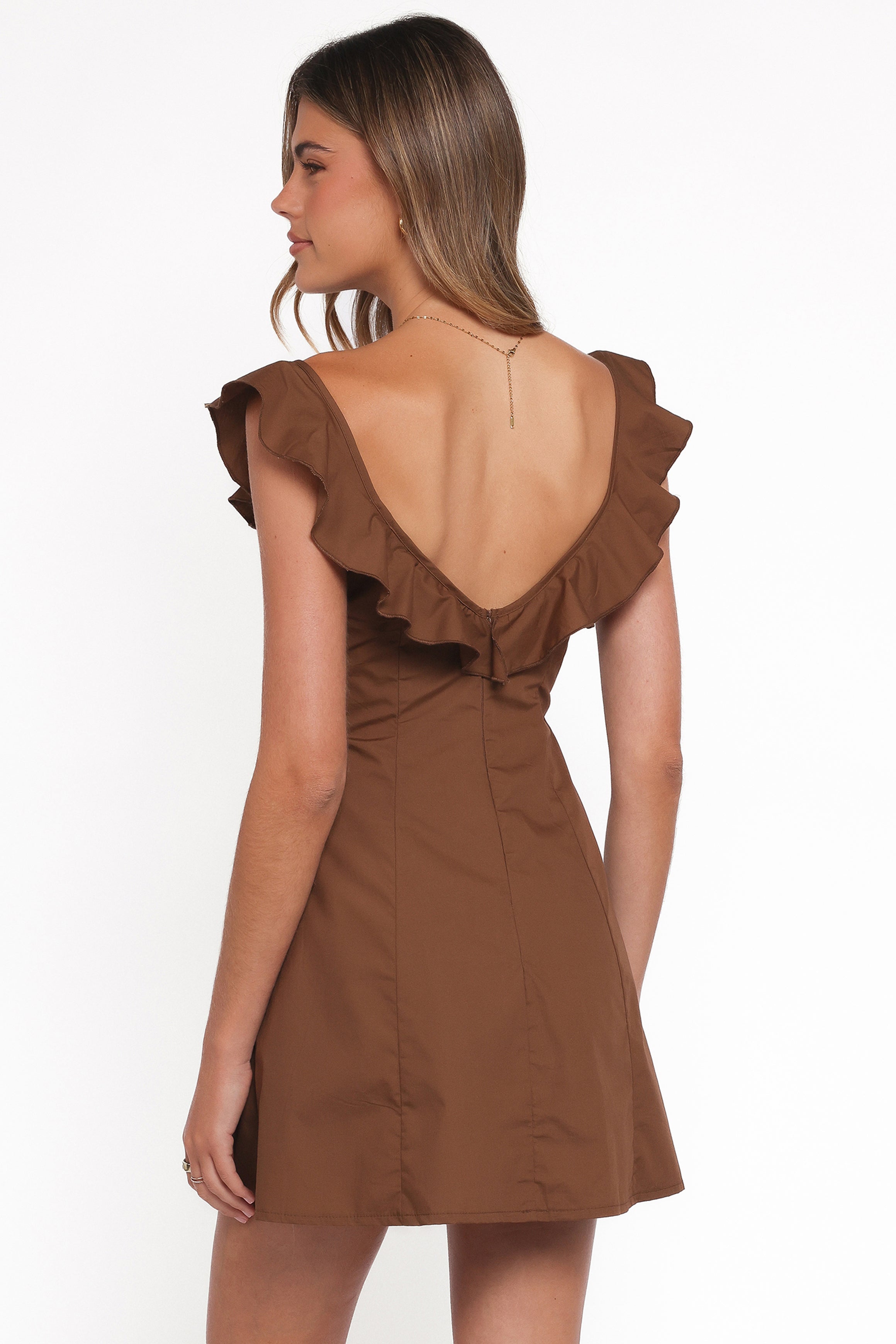 DRESSES Lacey Mini Dress - Brown