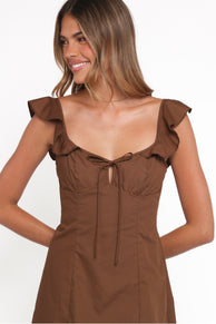 DRESSES Lacey Mini Dress - Brown