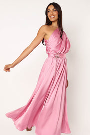 DRESSES @Laila One Shoulder Midi Dress - Pink
