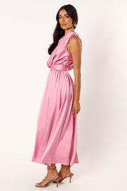 DRESSES @Laila One Shoulder Midi Dress - Pink