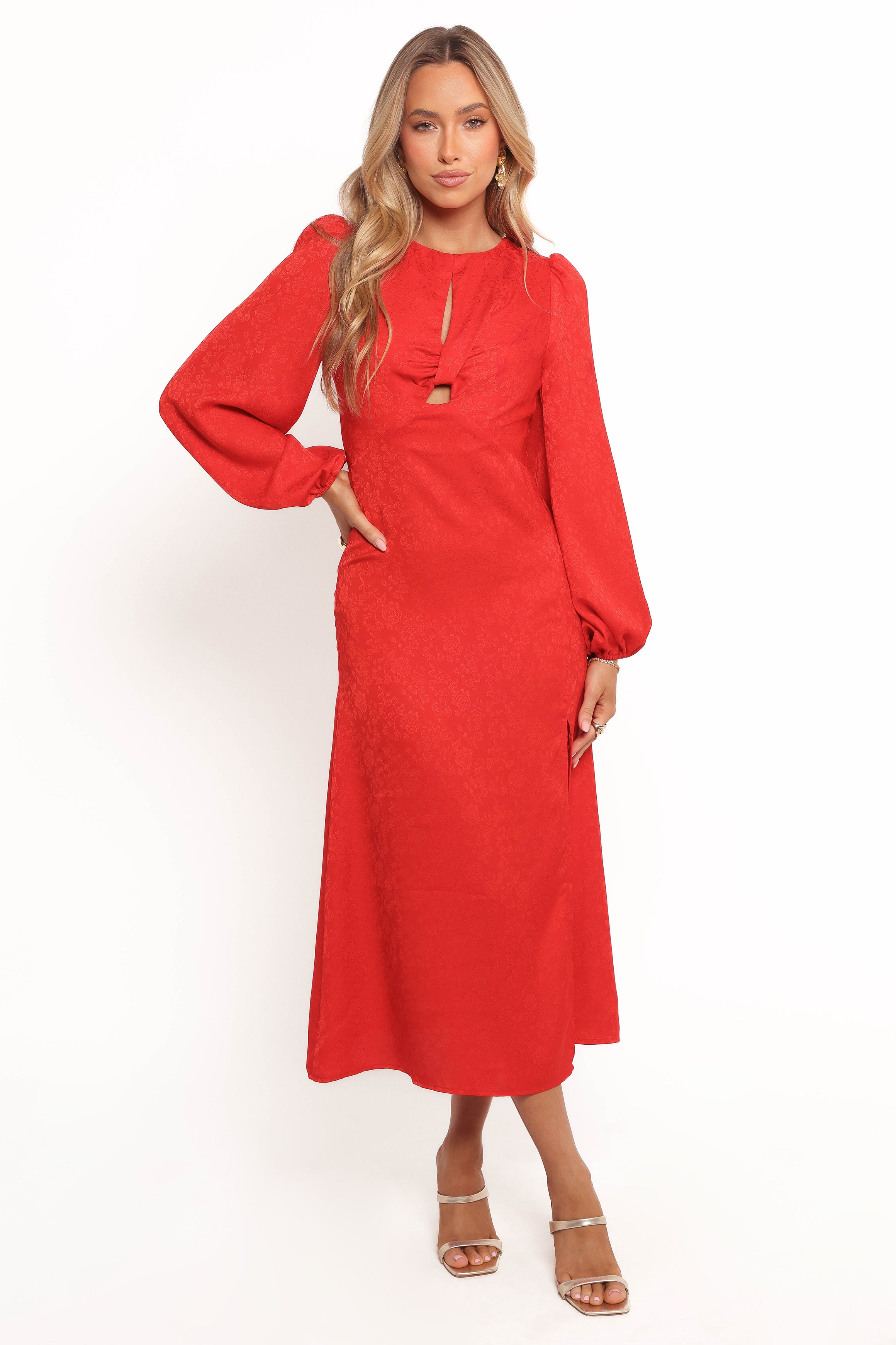 DRESSES Laine Long Sleeve Midi Dress - Red