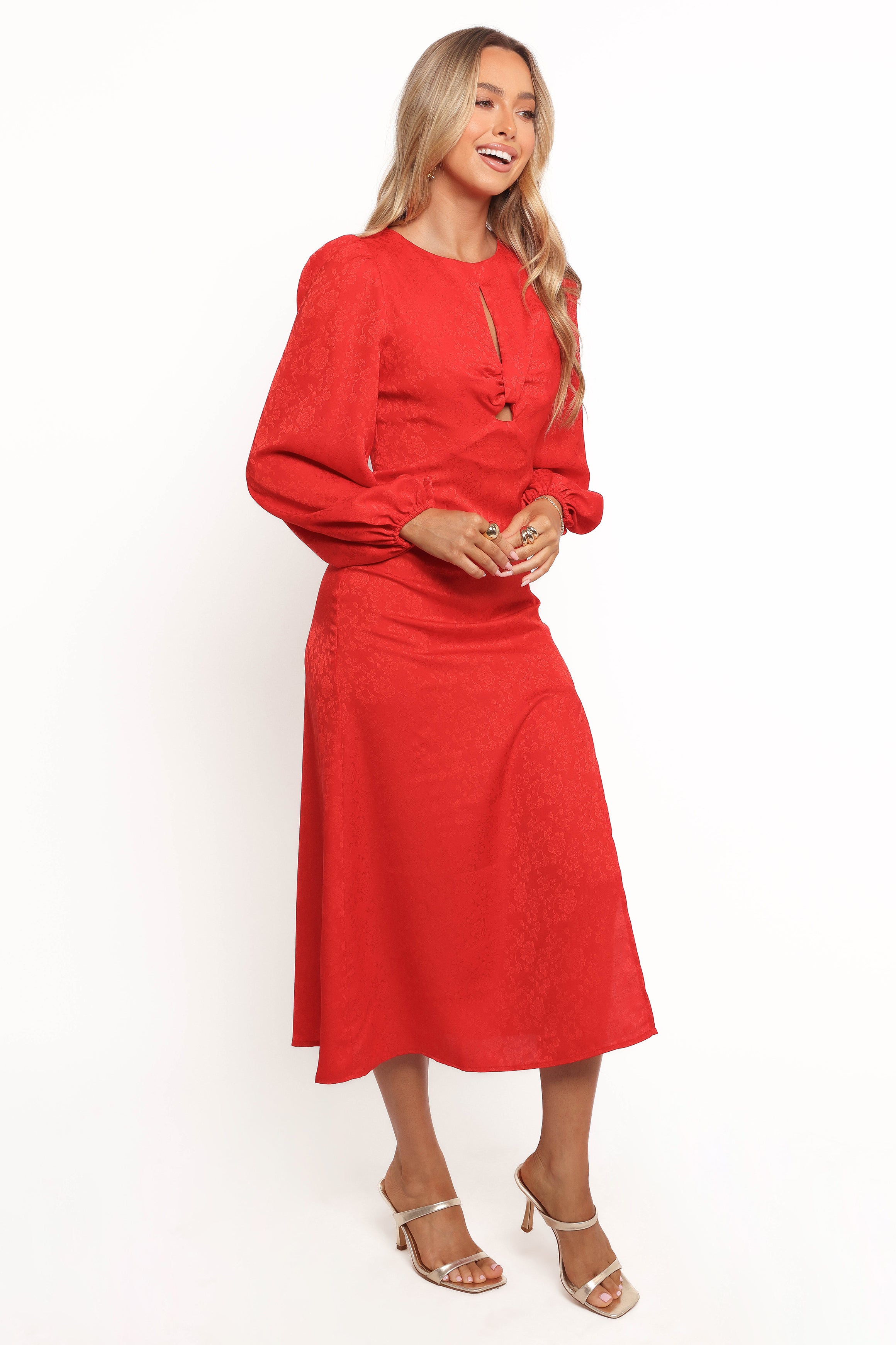 DRESSES Laine Long Sleeve Midi Dress - Red