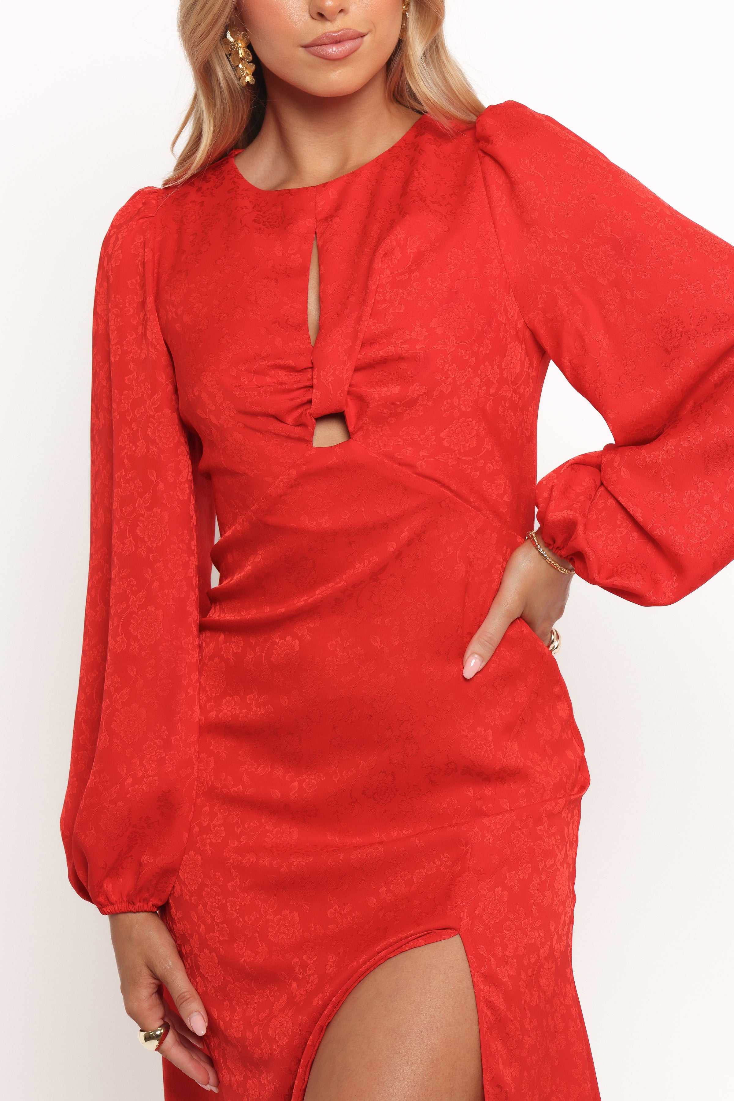 DRESSES Laine Long Sleeve Midi Dress - Red