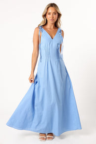 DRESSES @Lainey Tie Maxi Dress - Blue