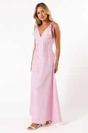 DRESSES @Lainey Tie Maxi Dress - Pink Stripe (Hold for Transitional Essentials)
