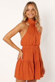 DRESSES @Langford Halterneck Mini Dress - Apricot