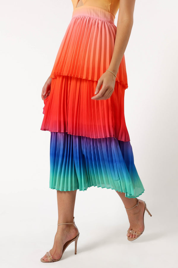 DRESSES @Lanos Tiered Midi Dress - Multicoloured