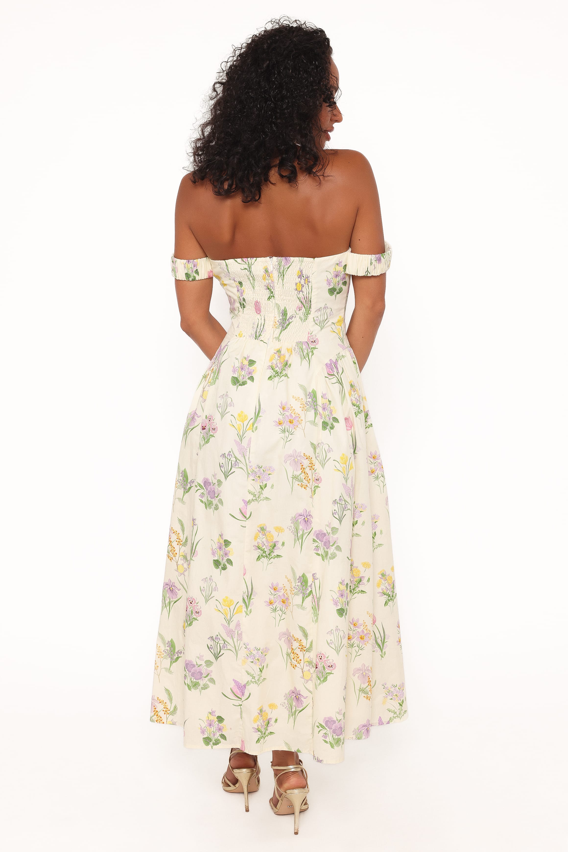 DRESSES Larni Off Shoulder Midi Dress - Lavender Multi