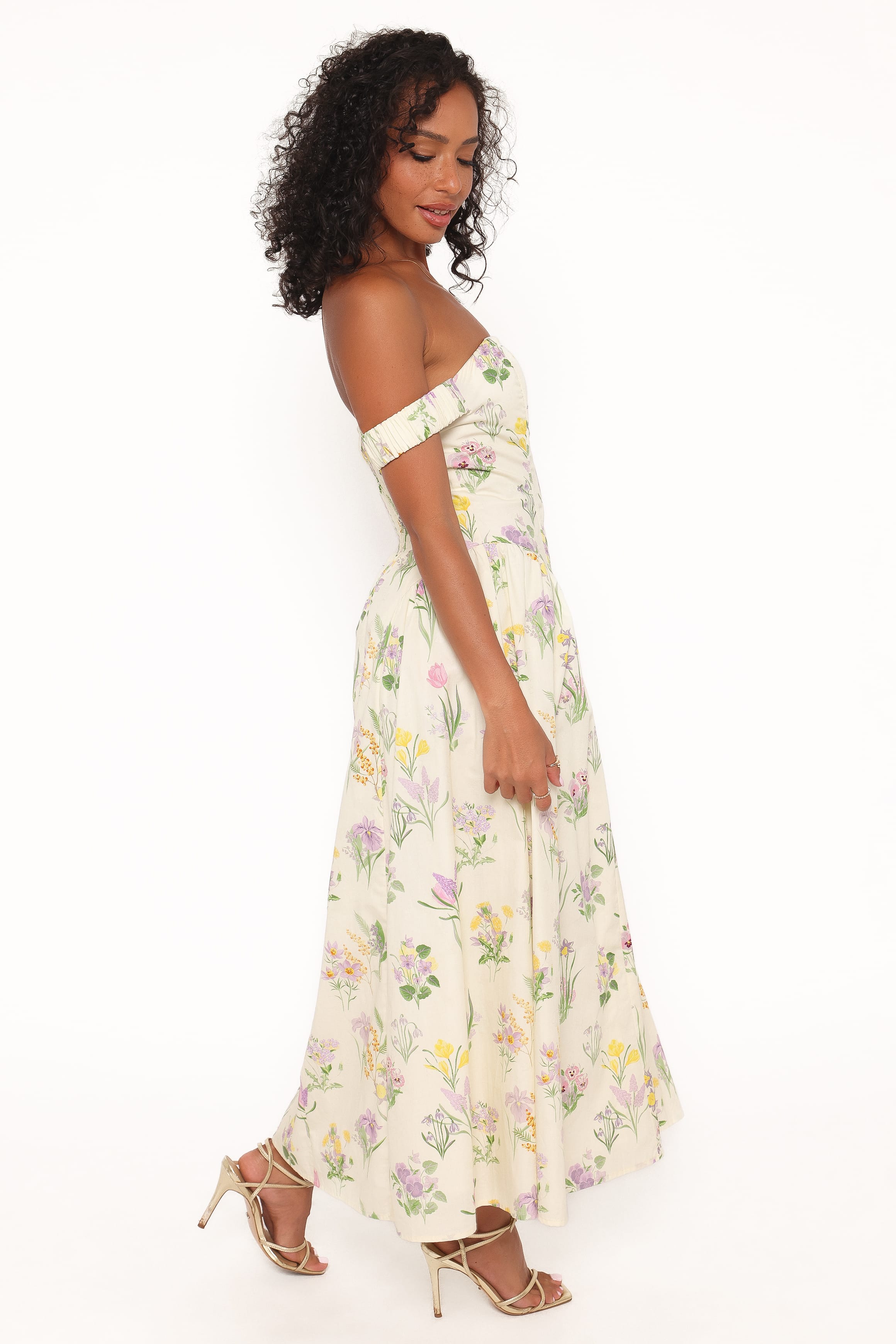 DRESSES Larni Off Shoulder Midi Dress - Lavender Multi