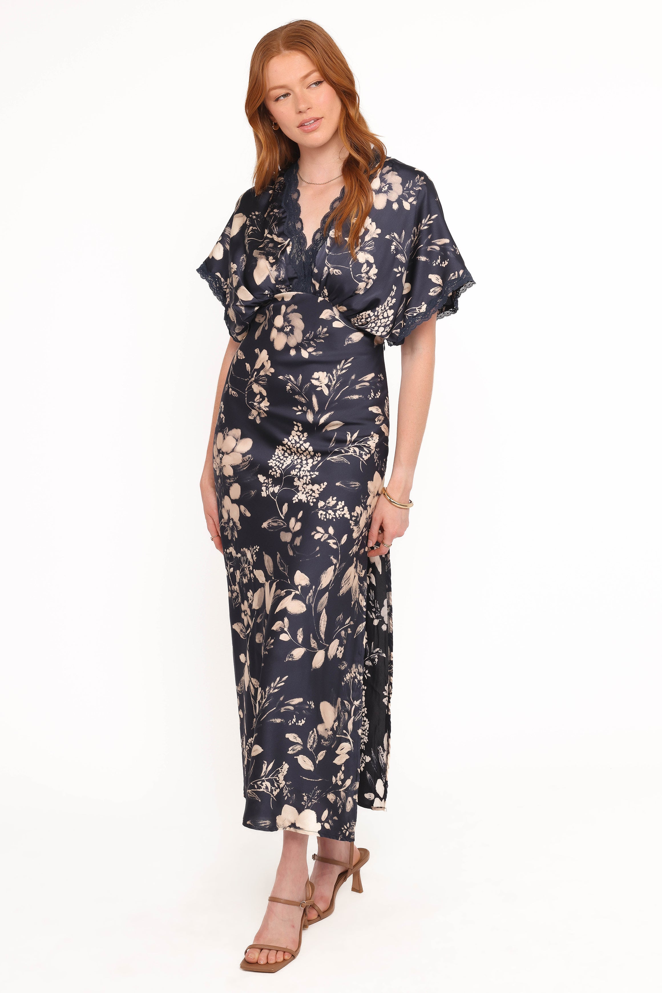 DRESSES Laurent Midi Dress - Navy Cream Floral