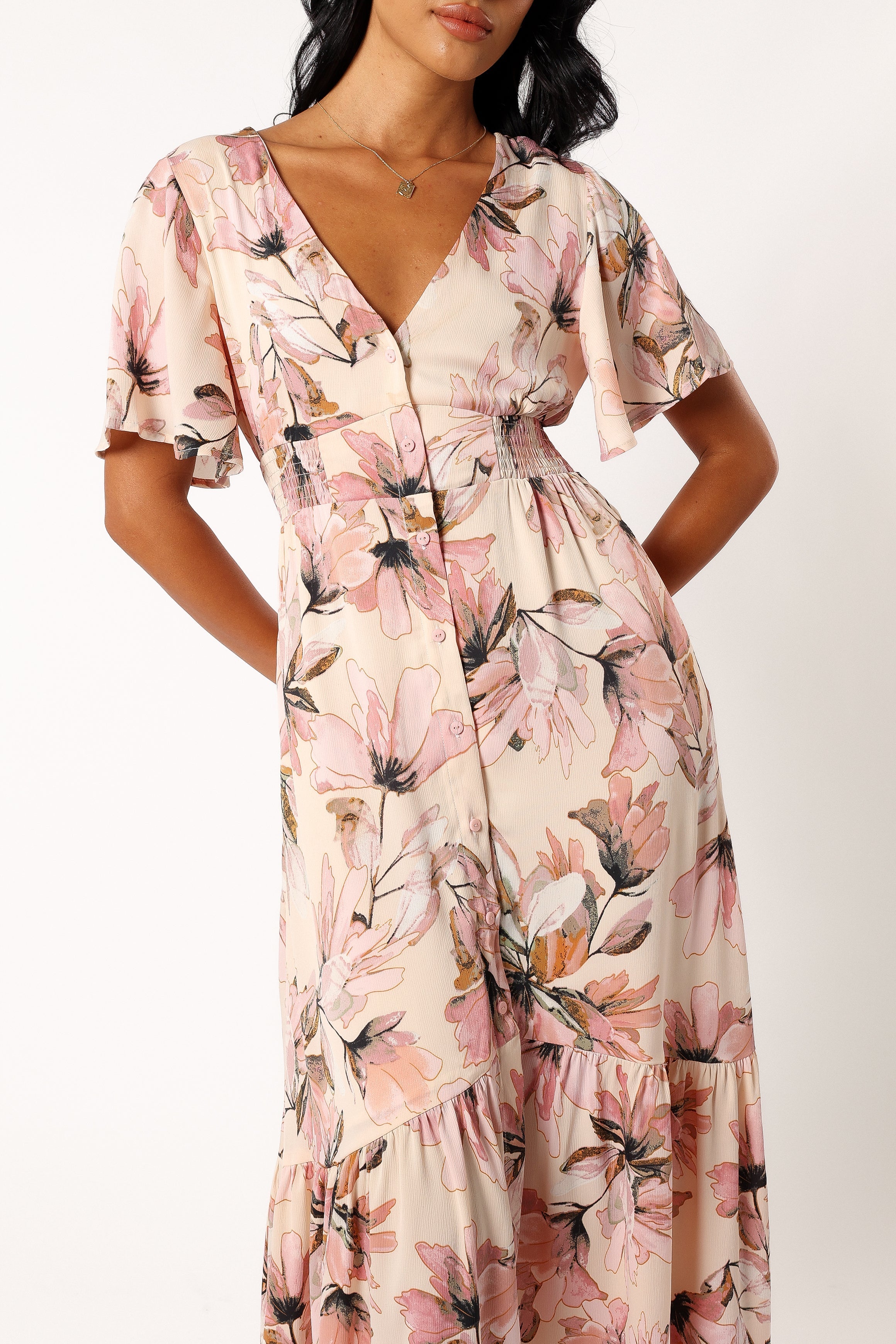 DRESSES @Layla Midi Dress - Pink Floral
