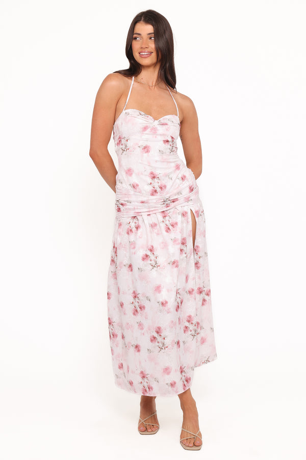 DRESSES Lelia Halterneck Midi Dress - Pink Floral