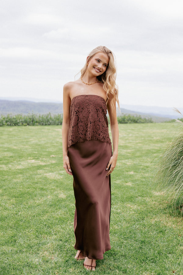 DRESSES Lelita Strapless Maxi Dress - Brown