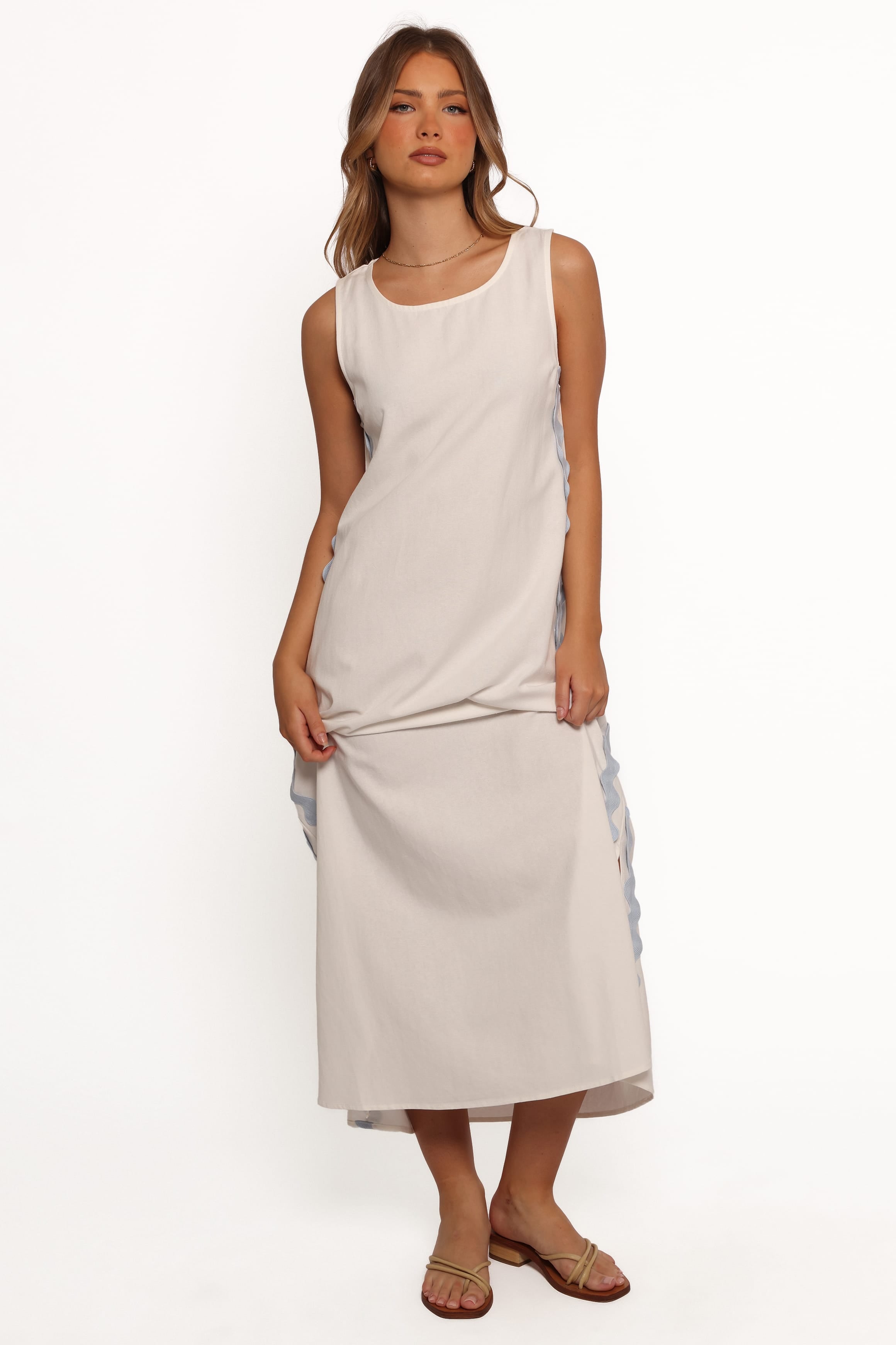 DRESSES Lennie Midi Dress - Cream Blue