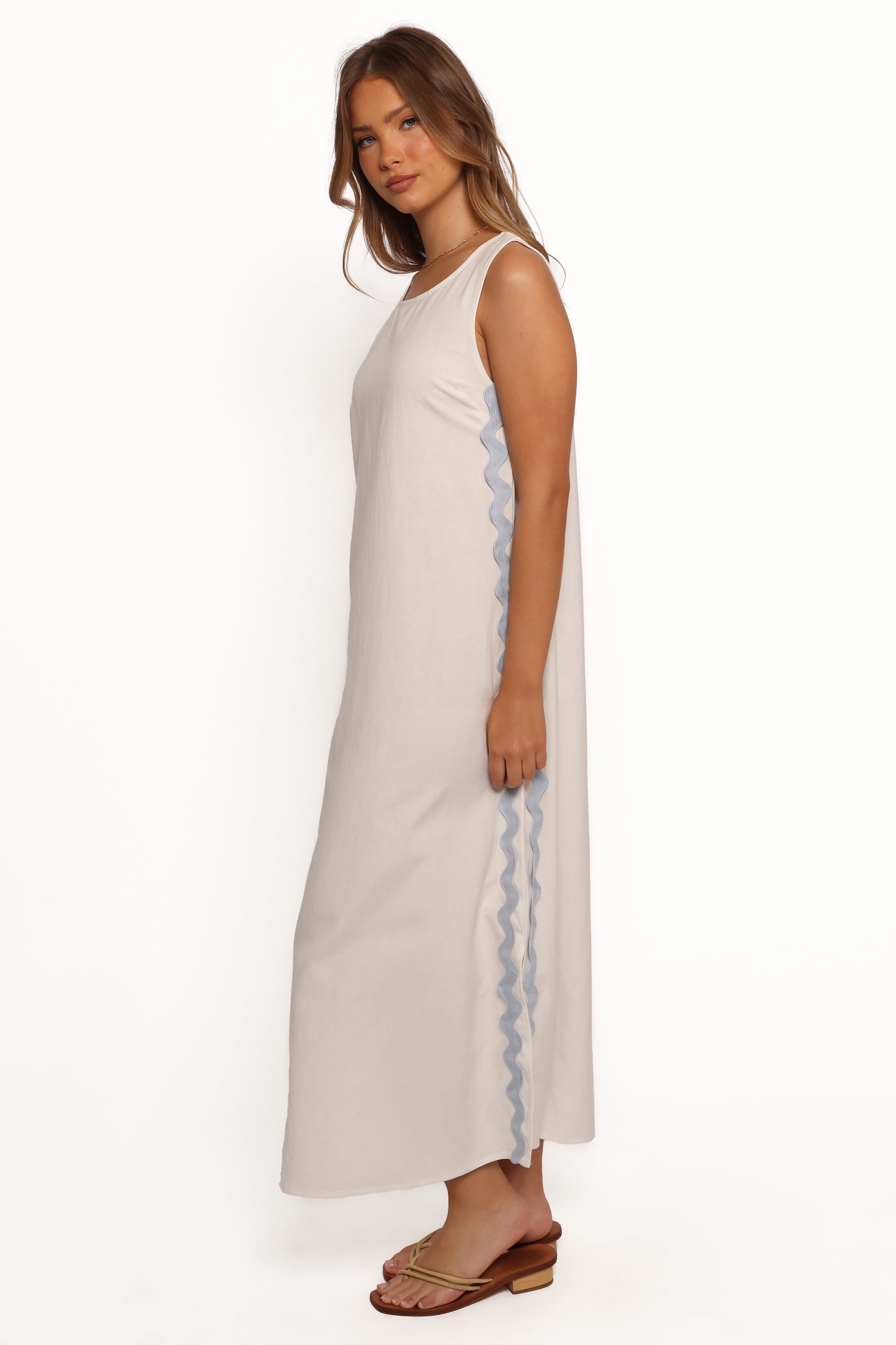 DRESSES Lennie Midi Dress - Cream Blue
