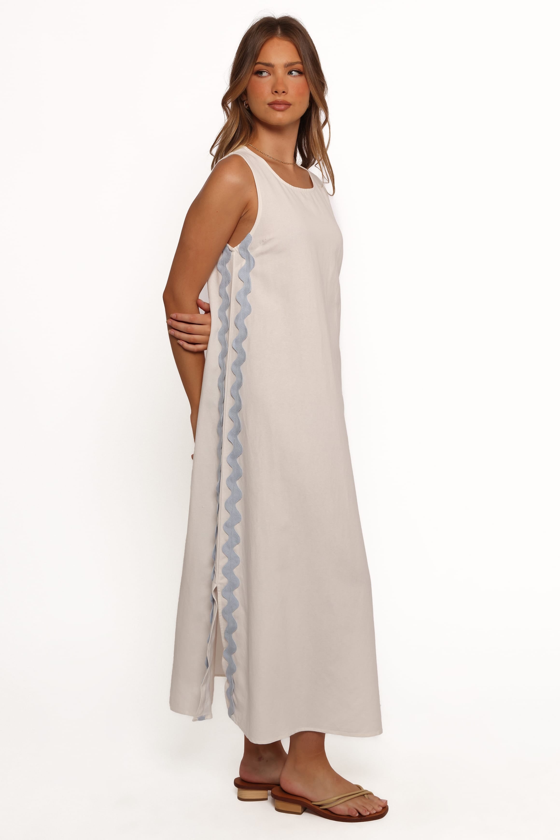 DRESSES Lennie Midi Dress - Cream Blue