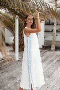 DRESSES Lennie Midi Dress - Cream Blue