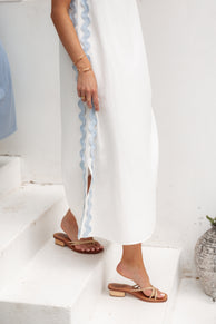 DRESSES Lennie Midi Dress - Cream Blue