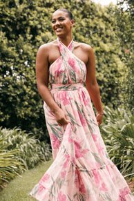 DRESSES Lennon Halterneck Maxi Dress - Pink Floral