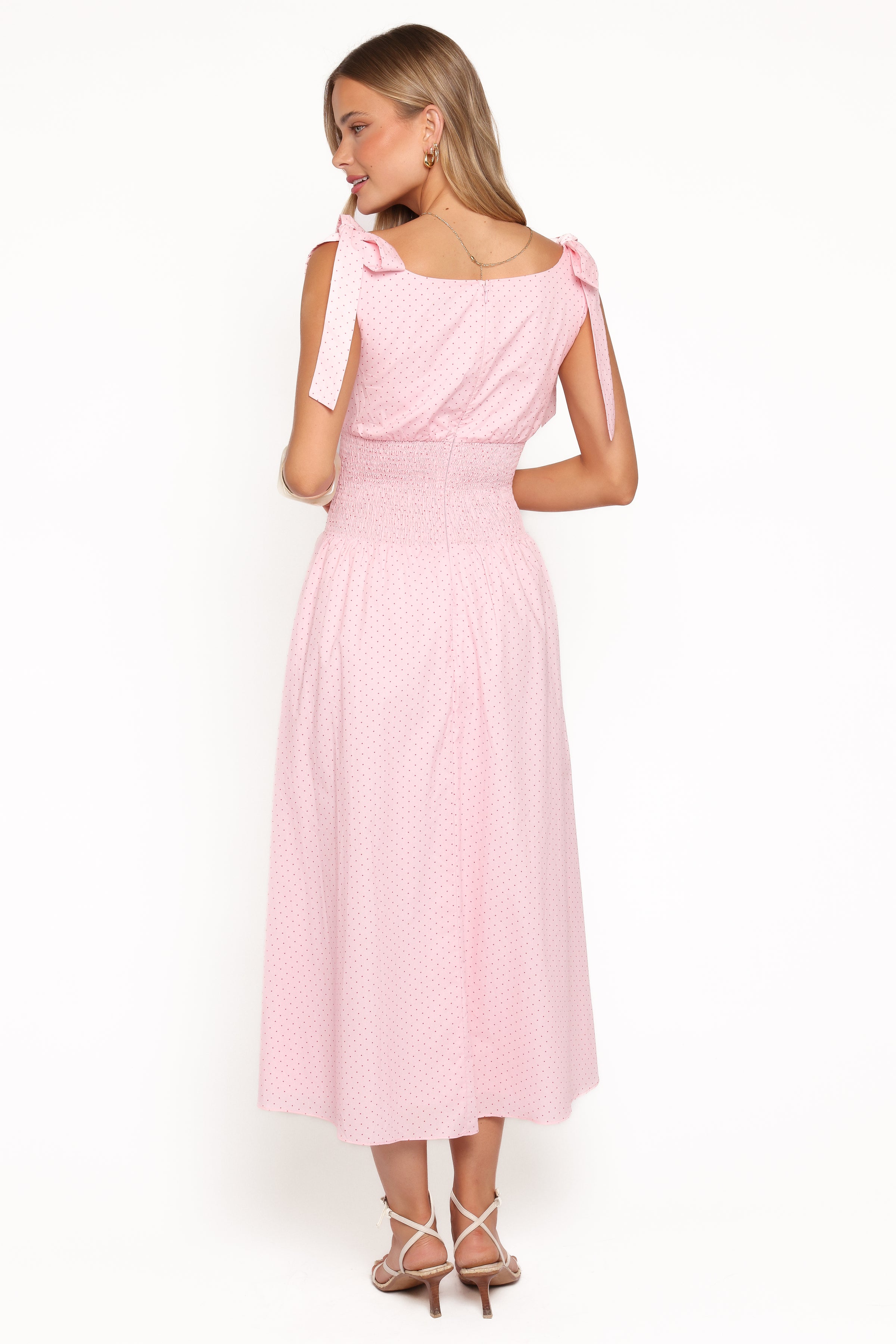 DRESSES Leticia Midi Dress - Pink Polka Dot