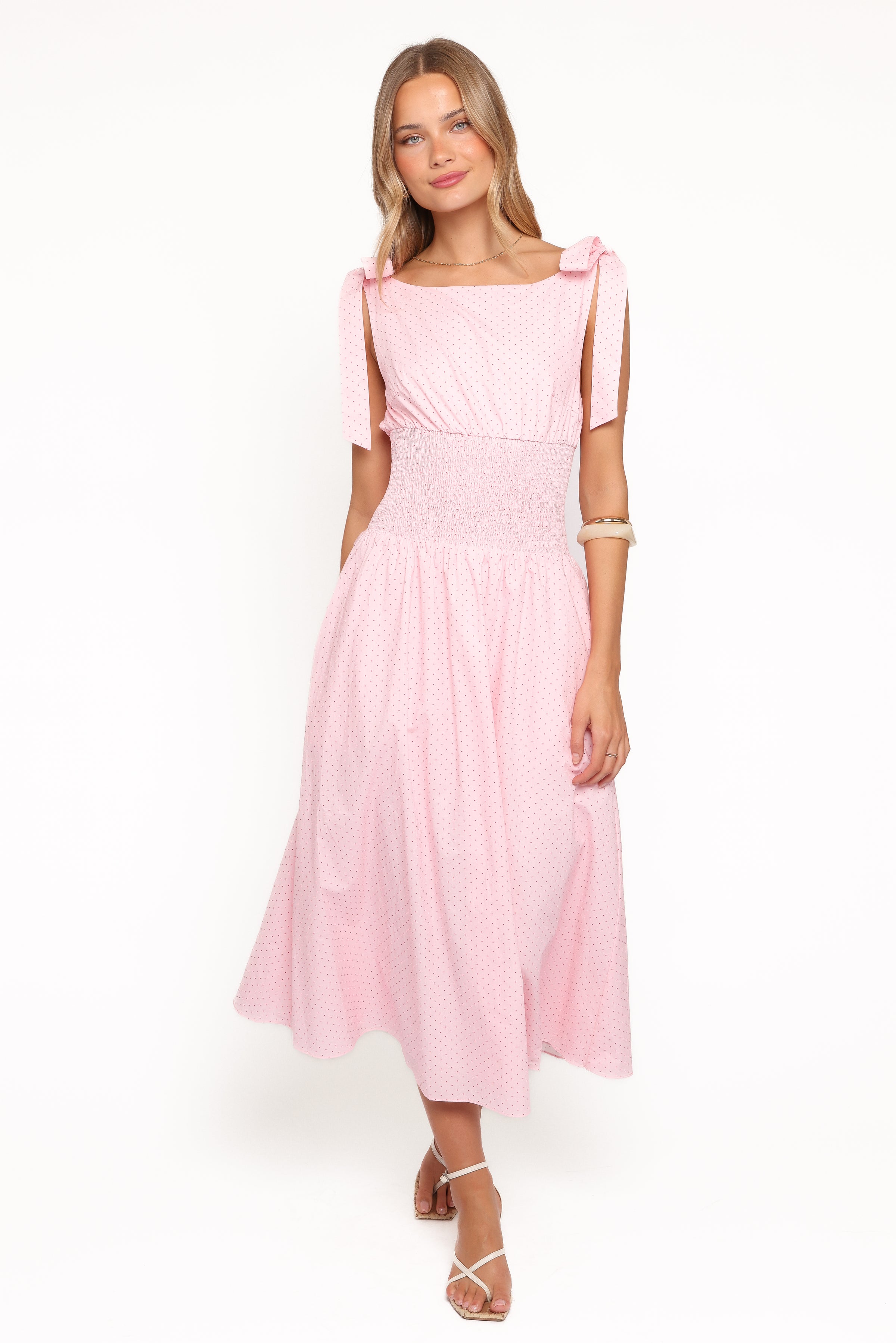 DRESSES Leticia Midi Dress - Pink Polka Dot