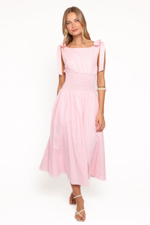 DRESSES Leticia Midi Dress - Pink Polka Dot