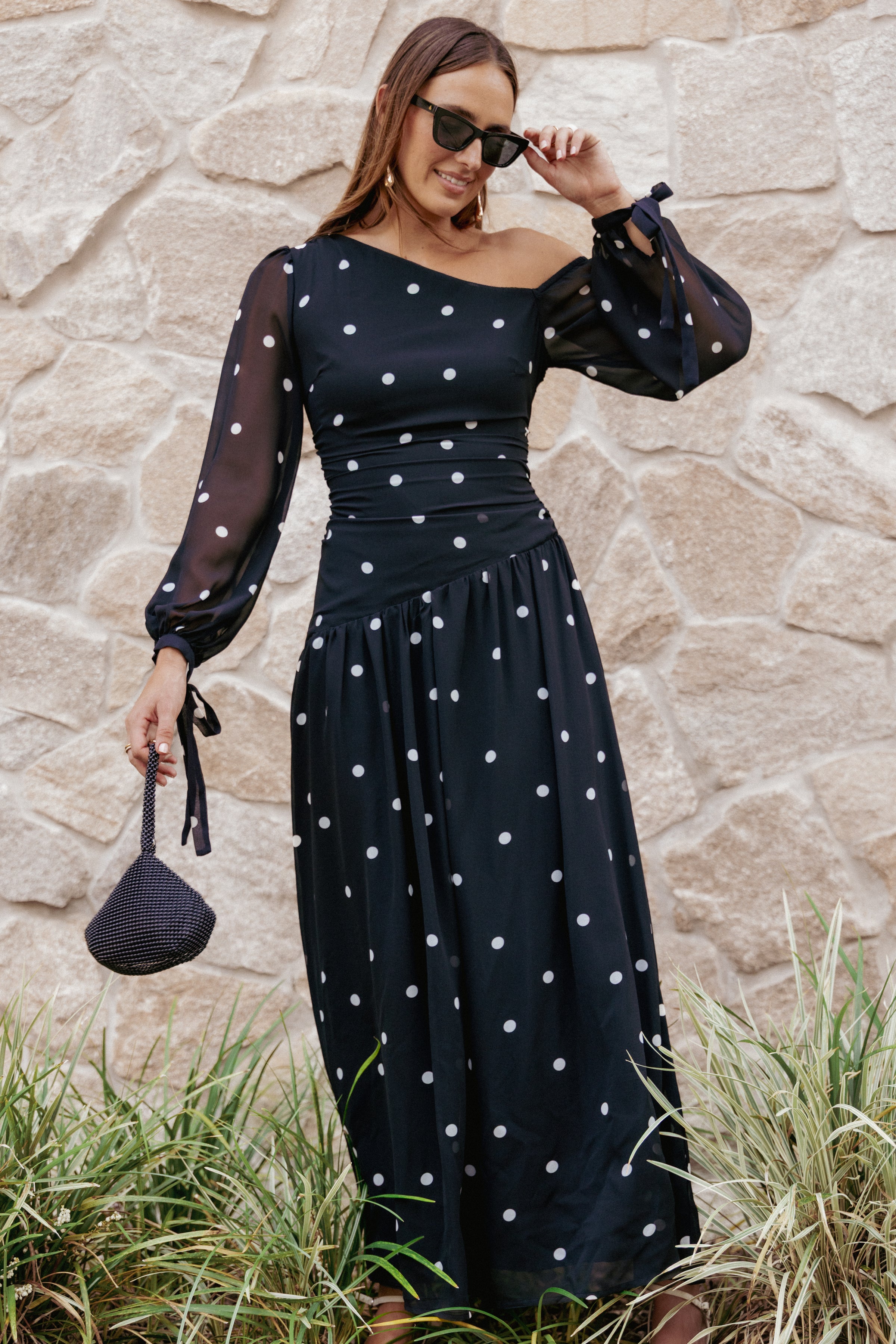DRESSES Levine Maxi Dress - Black Polka Dot