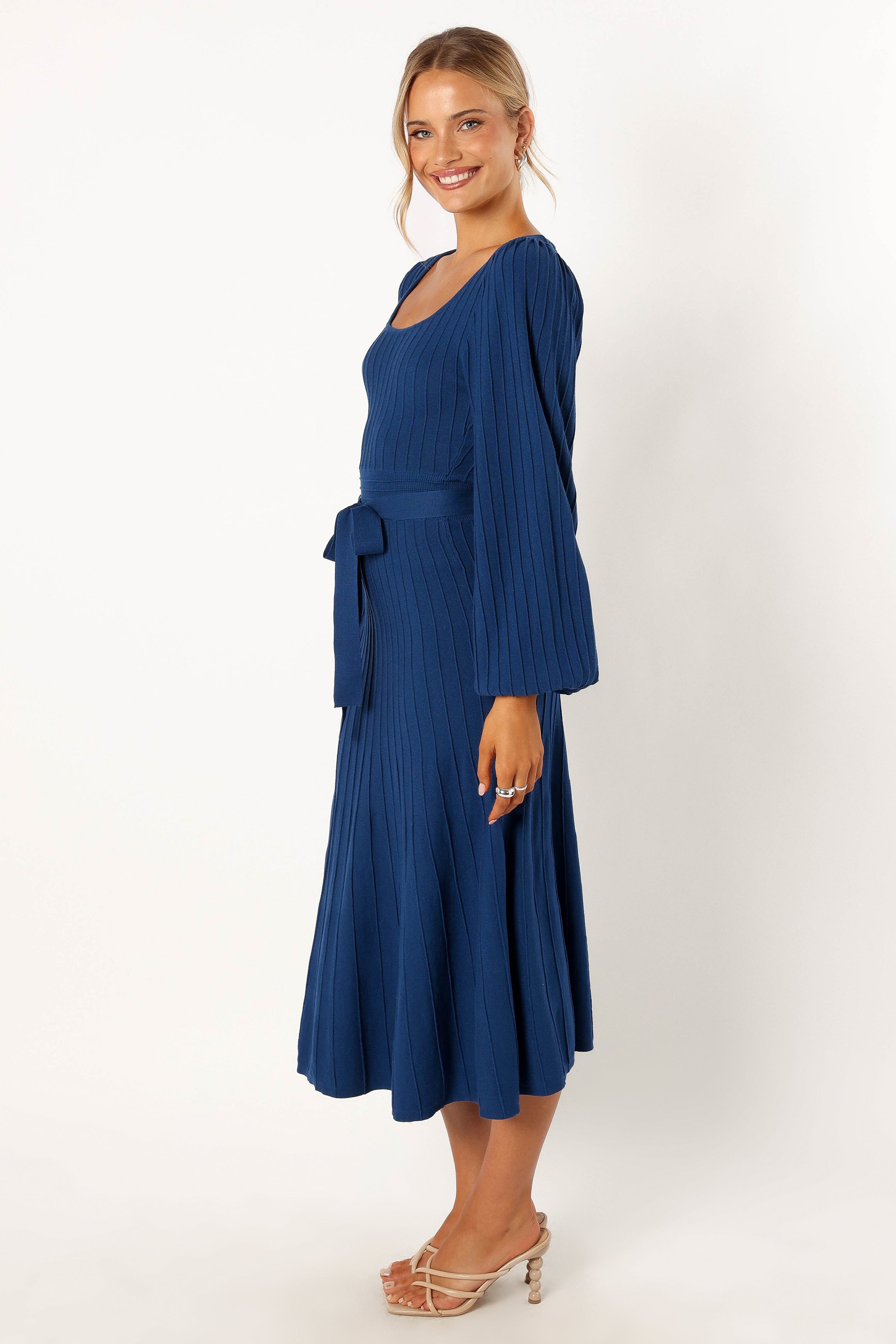DRESSES @Lexi Longsleeve Midi Dress - Blue