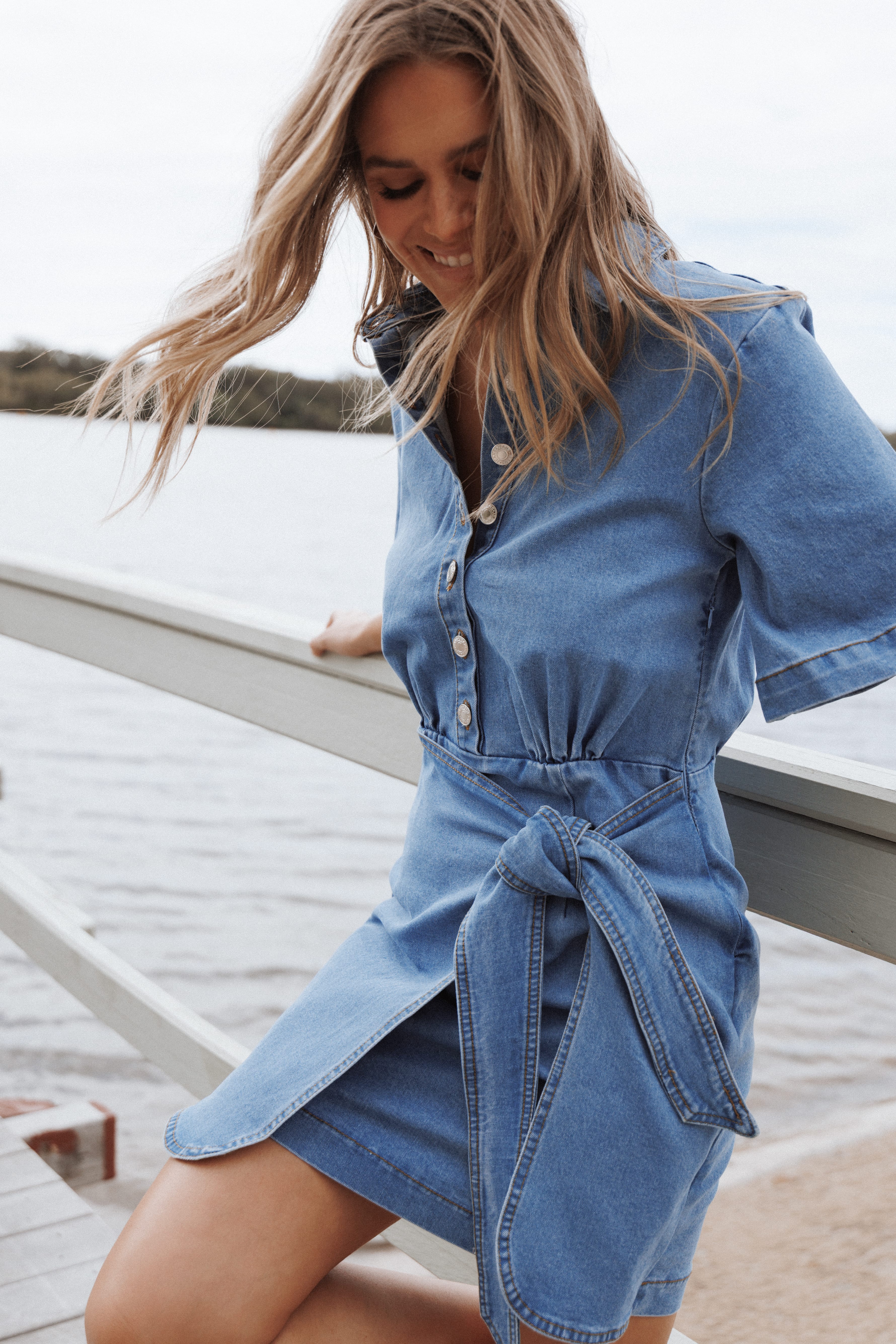 DRESSES Leyton Mini Dress - Denim Chambray