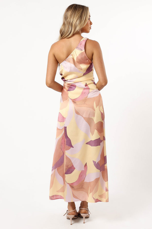 DRESSES @Lidia One Shoulder Maxi Dress - Warm Multi