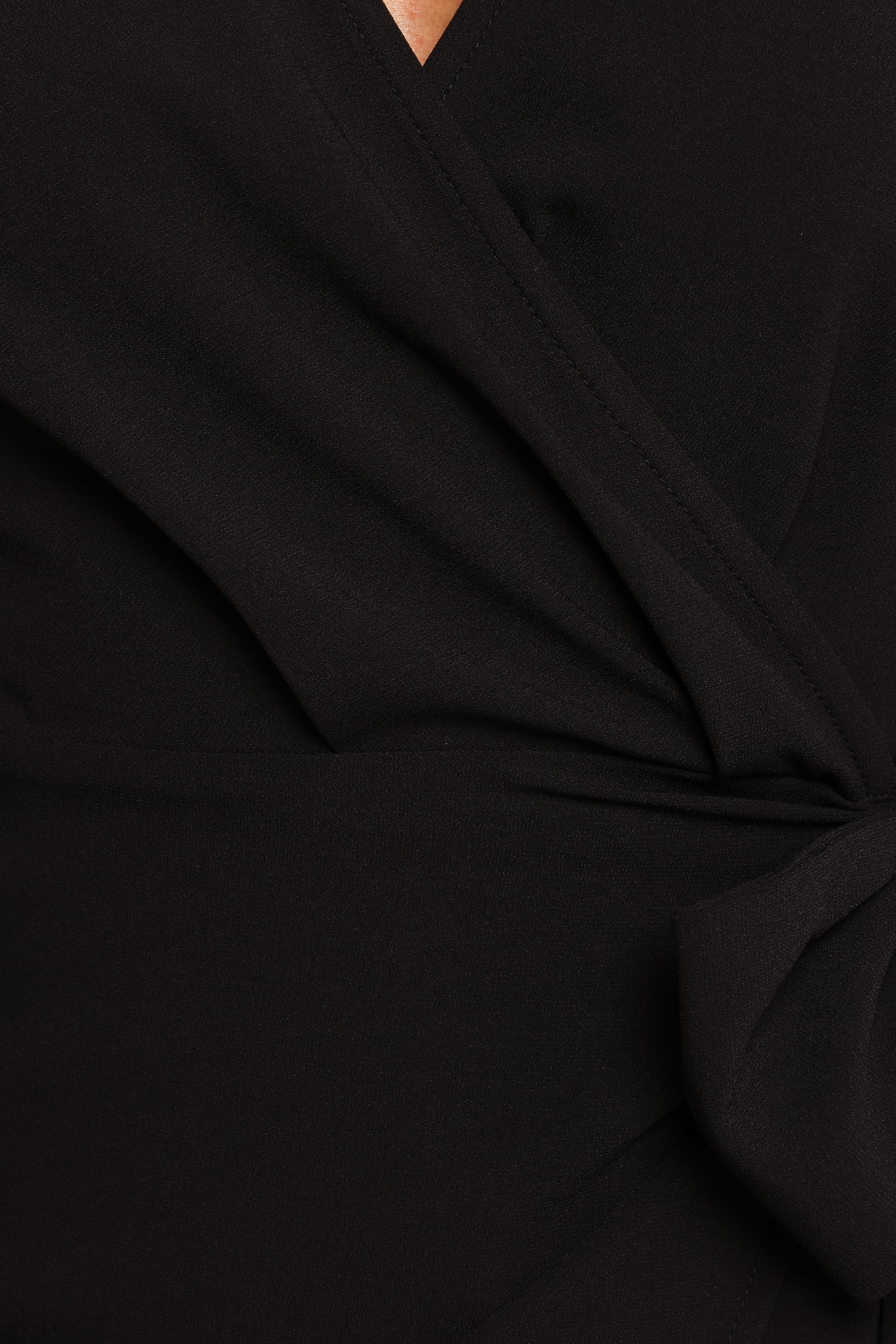 DRESSES Lilian Long Sleeve Wrap Mini Dress - Black