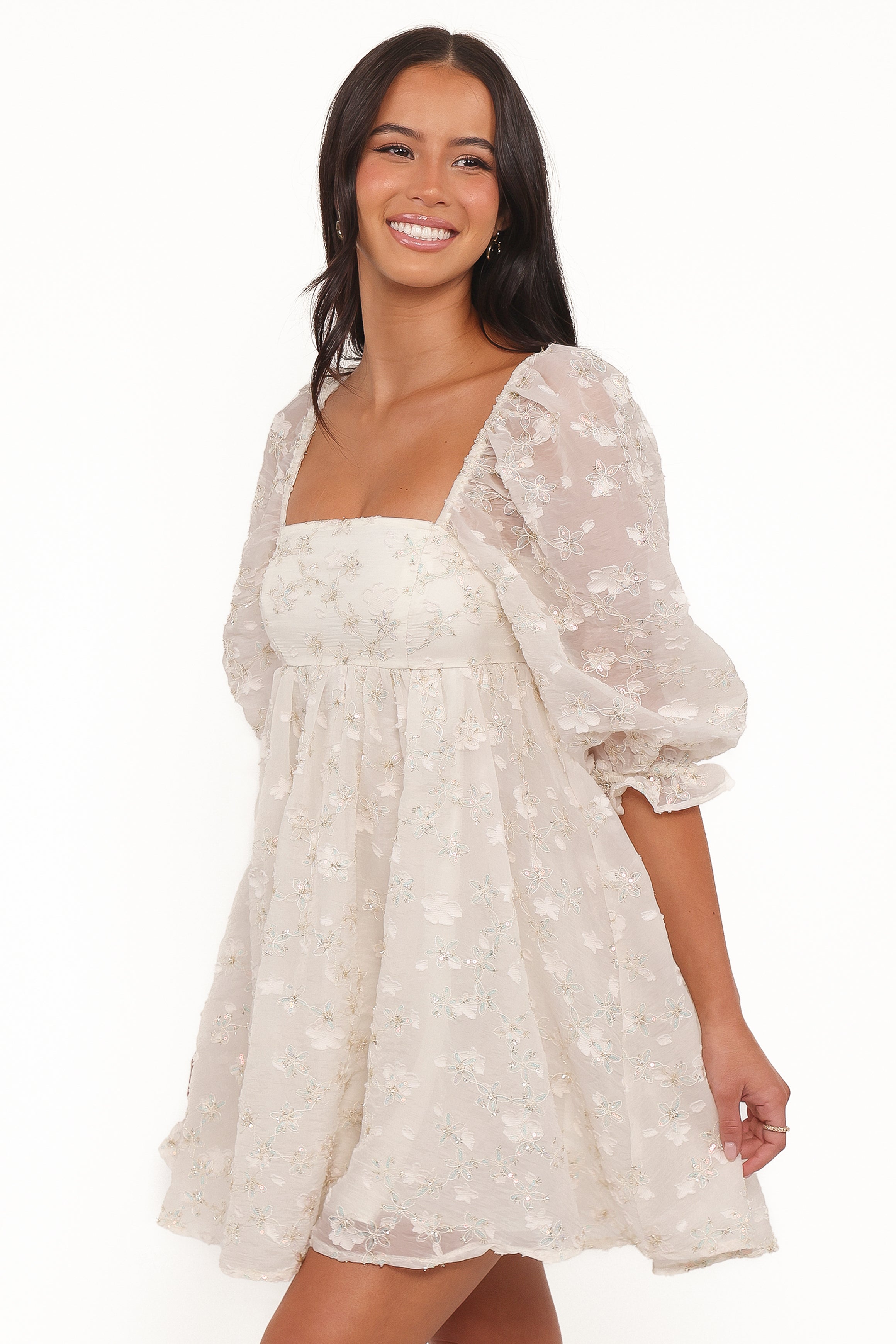 DRESSES Lillan Mini Dress - Ivory Sequin