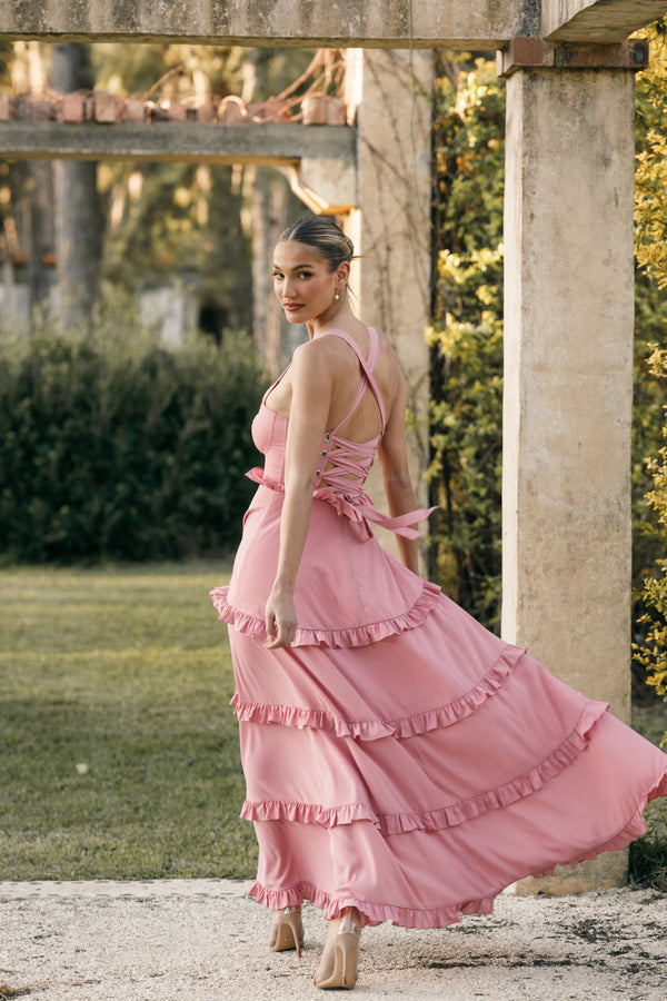 DRESSES Lillee Tiered Maxi Dress - Mauve