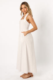 DRESSES @Lillian Halterneck Midi Dress - White