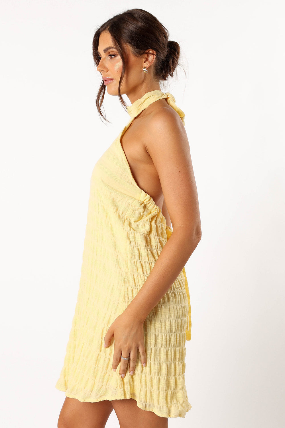 DRESSES @Lillith Halterneck Mini Dress - Yellow