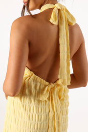 DRESSES @Lillith Halterneck Mini Dress - Yellow
