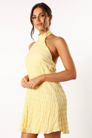 DRESSES @Lillith Halterneck Mini Dress - Yellow