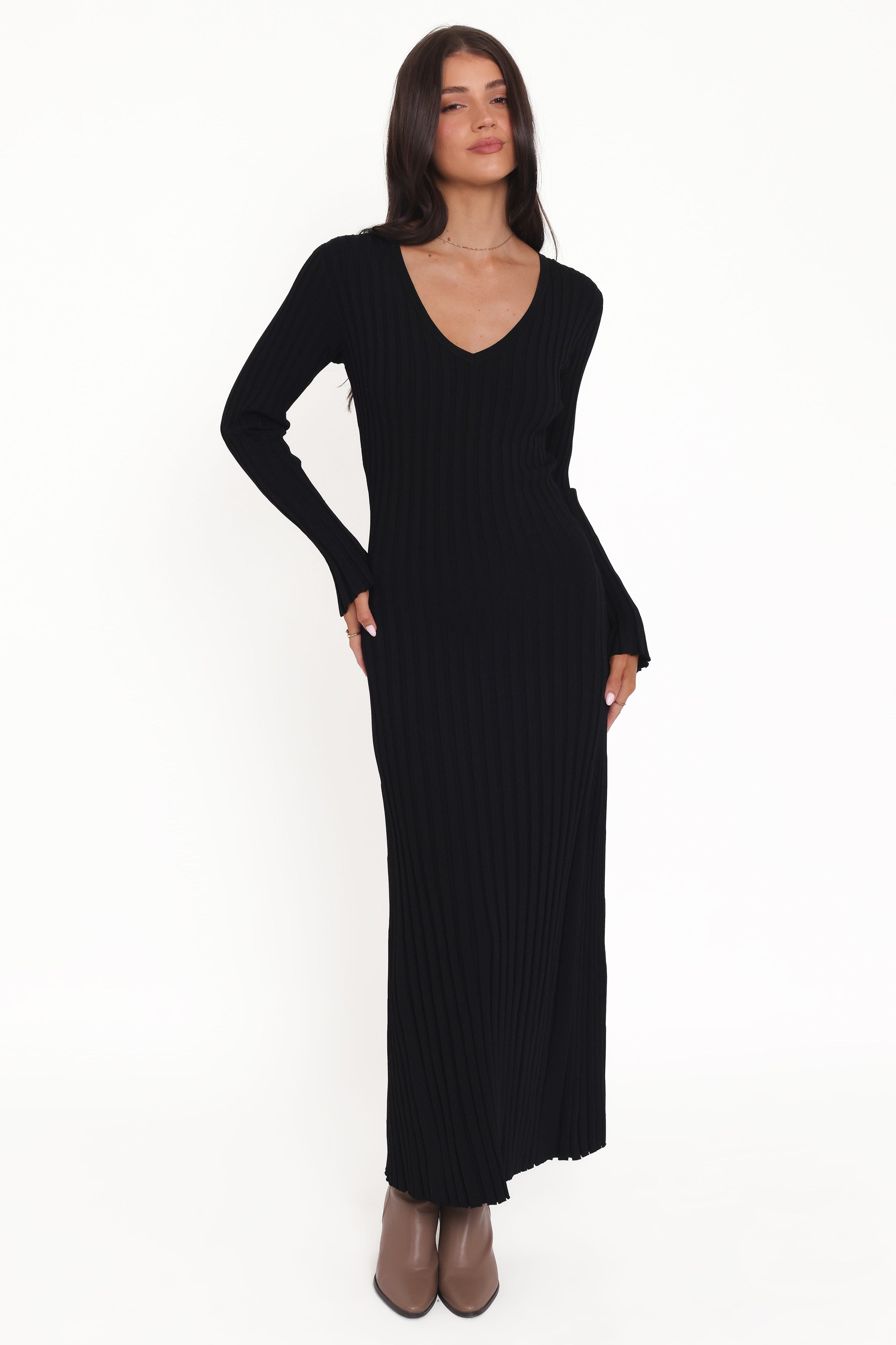 DRESSES Lina Long Sleeve Maxi Dress - Black