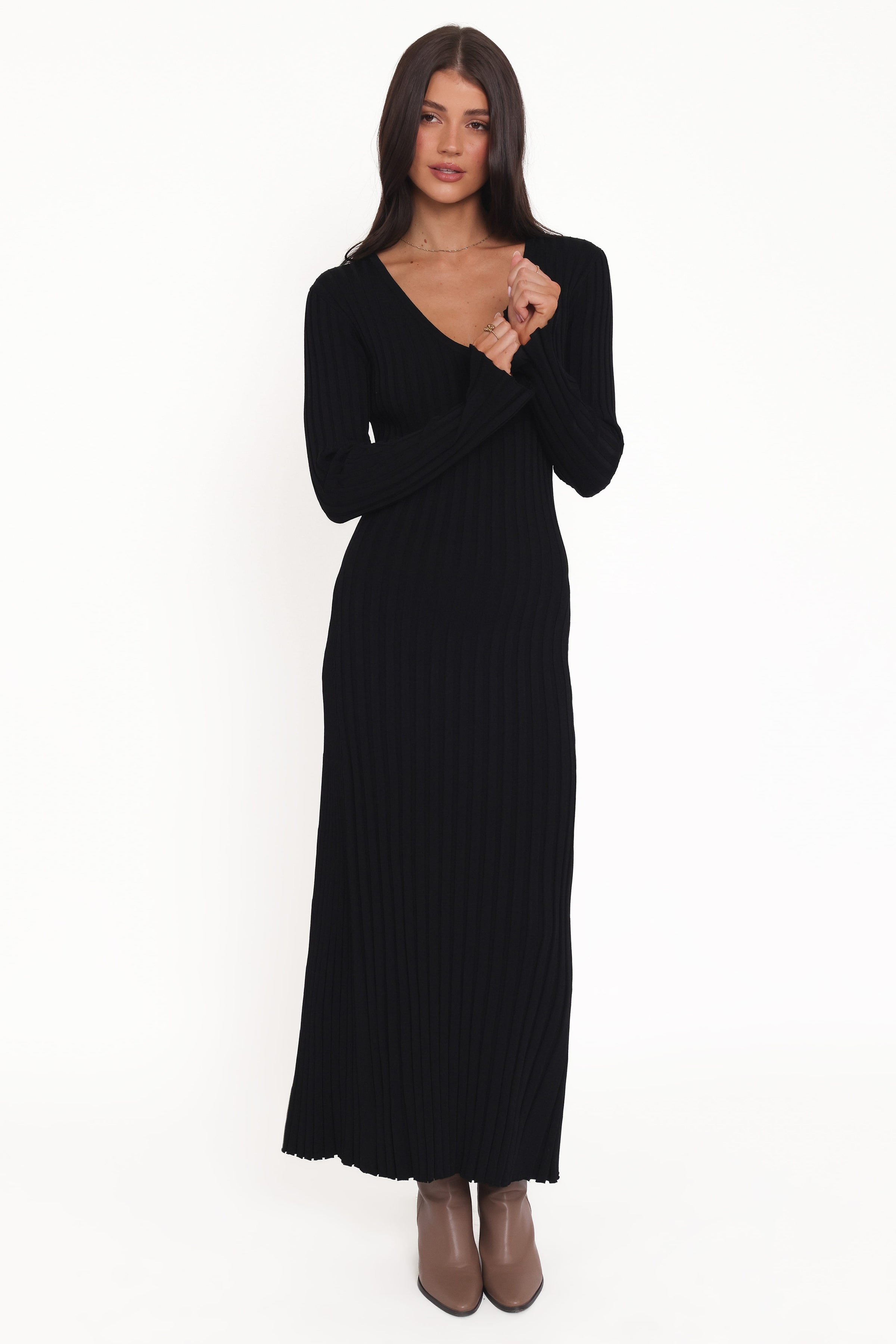 DRESSES Lina Long Sleeve Maxi Dress - Black