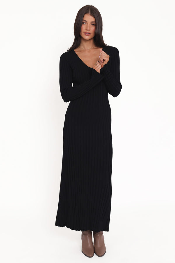 DRESSES Lina Long Sleeve Maxi Dress - Black