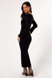 DRESSES @Lina Long Sleeve Midi Dress - Black