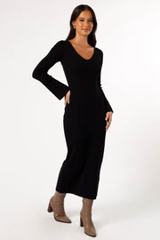 DRESSES @Lina Long Sleeve Midi Dress - Black