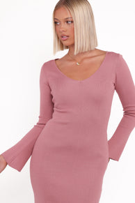 DRESSES Lina Long Sleeve Midi Dress - Pink