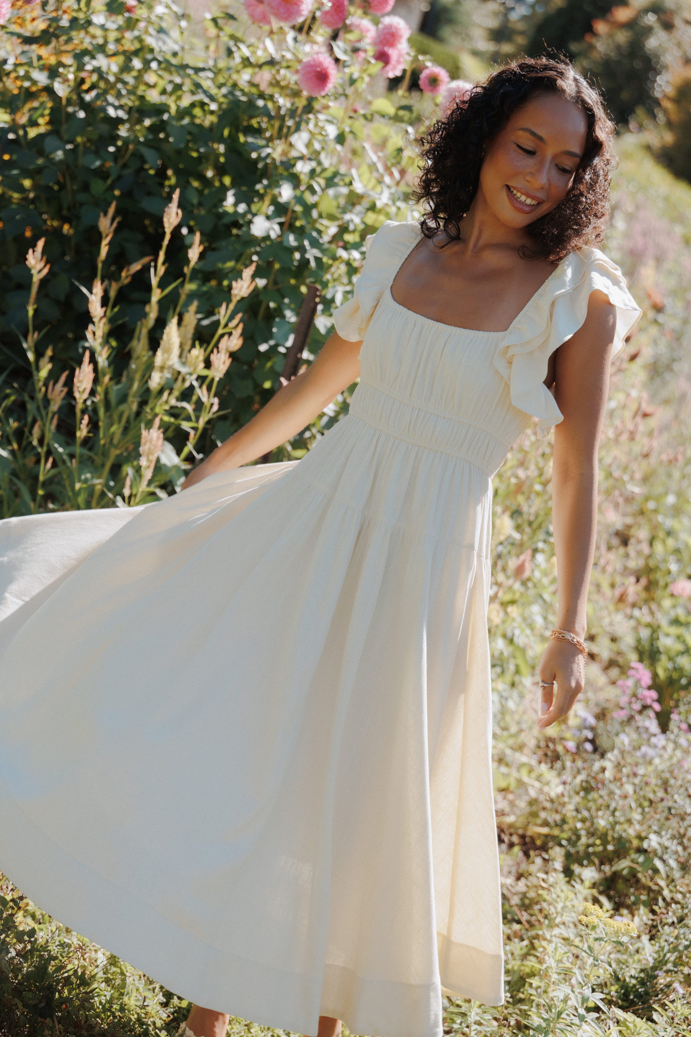 DRESSES Linda Midi Dress - Butter Yellow