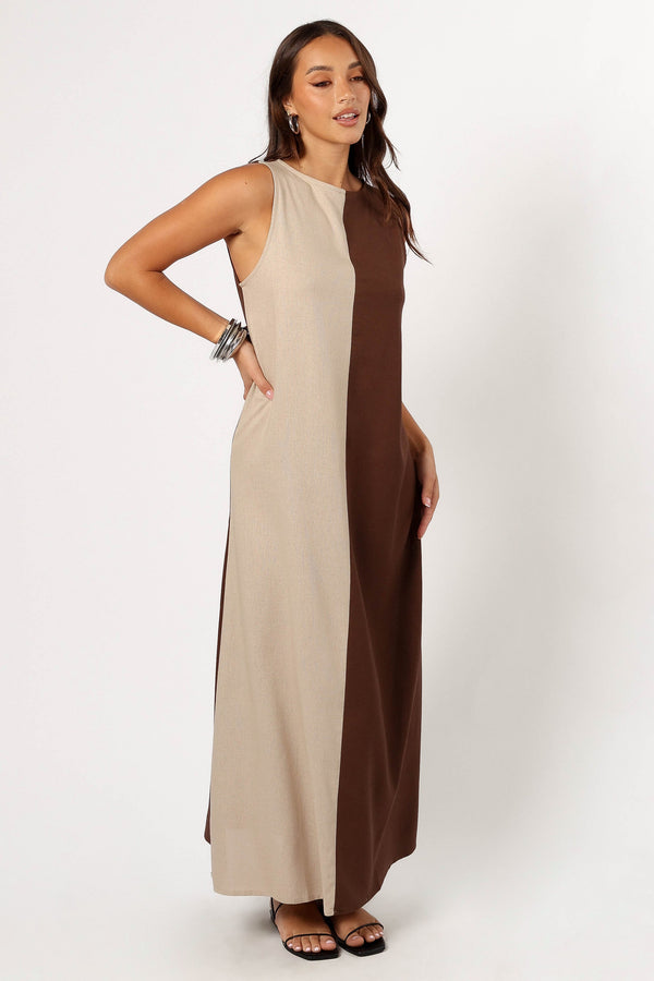 DRESSES @Lindi Maxi Dress - Brown/Beige