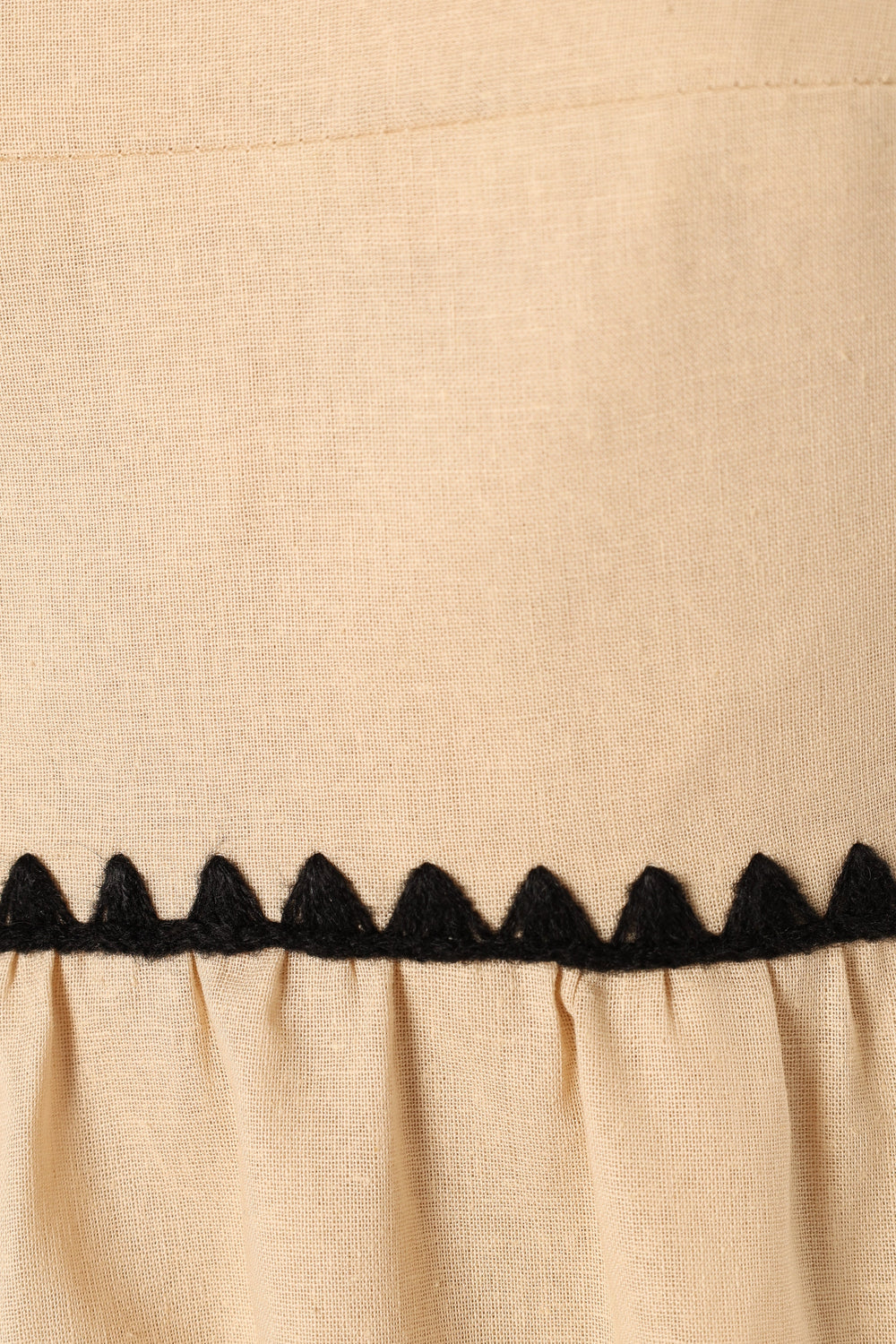 DRESSES @Lino Contrast Trim Midi Dress - Cream Black