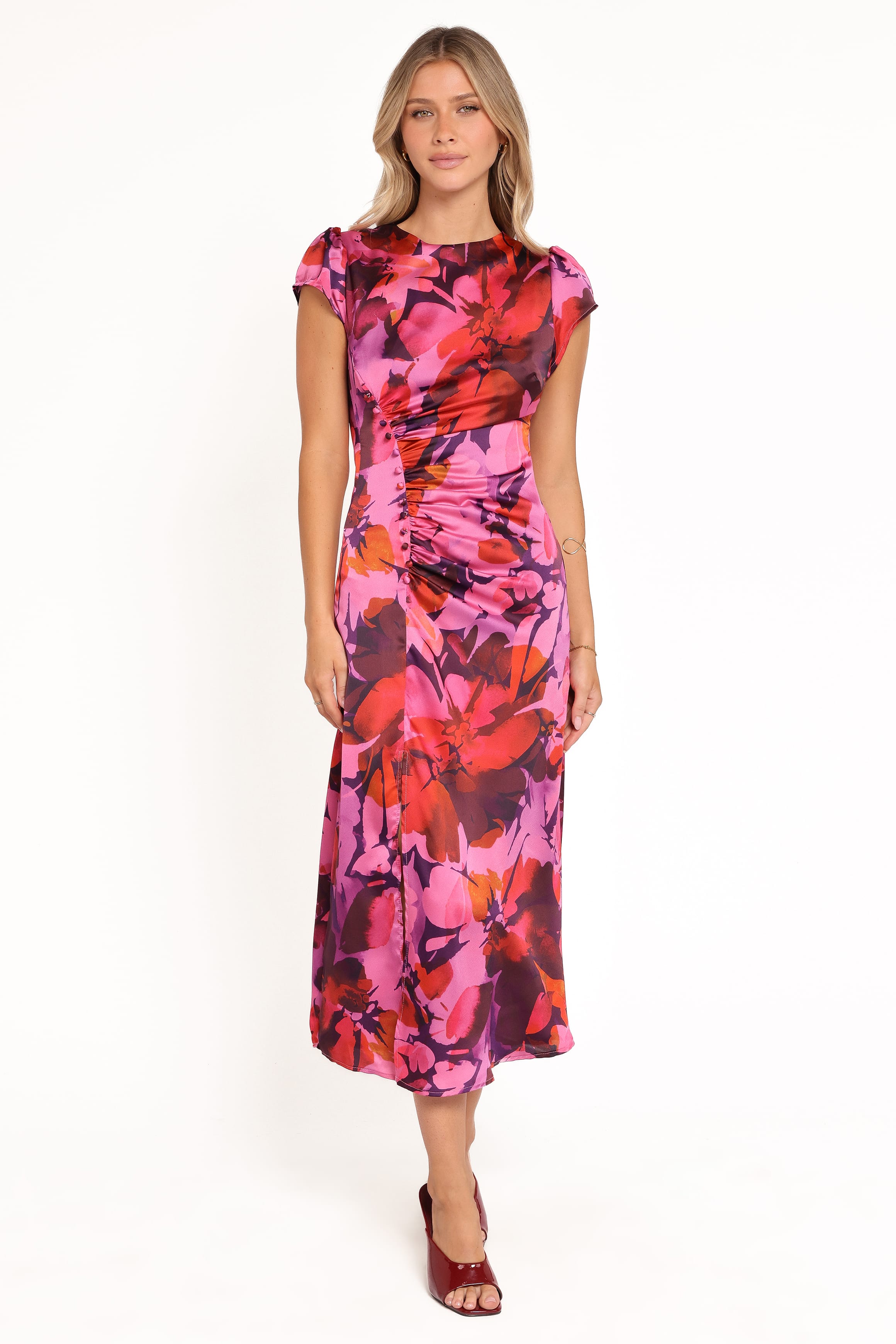 DRESSES Lisbeth Midi Dress - Magenta Floral